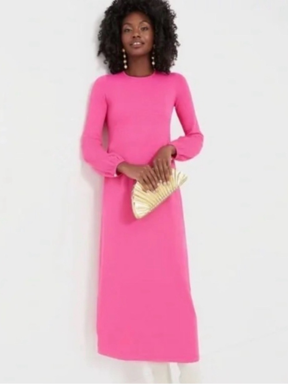 Pomander Place LennoHot Pink Long Sleeve Maxi Dress